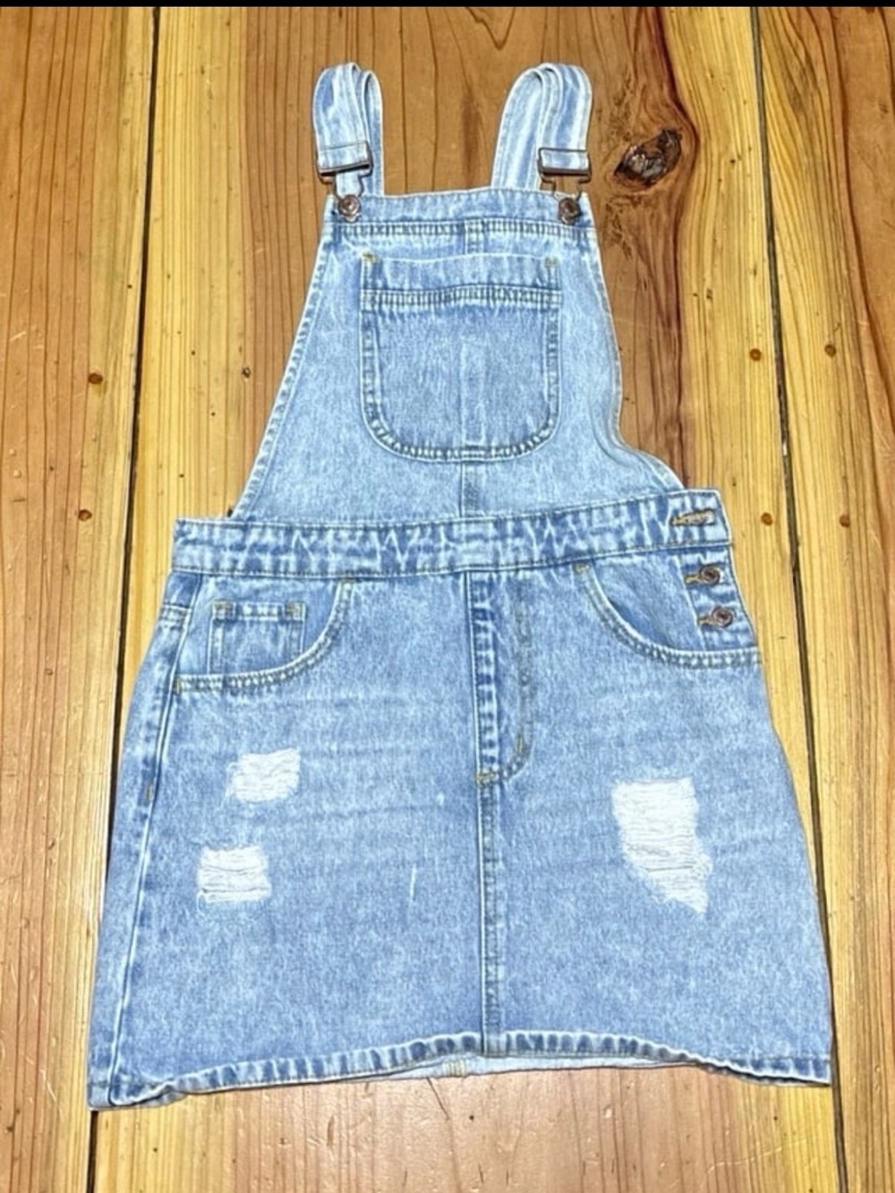 Forever 21 Light Blue Denim Overall Skirt for Kids